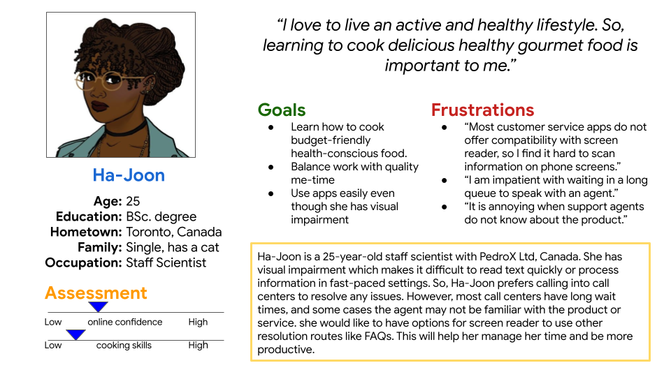 photo of the user research primary persona